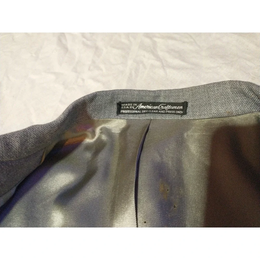 Warren Sewell VTG Blazer Men's 44 Business Jacket Sport Coat Gray Made in USA